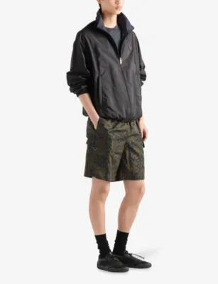 PRADA Re-Nylon Floral-Print Swim Shorts in Blue, additional product view 2