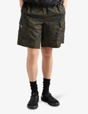 PRADA Re-Nylon Floral-Print Swim Shorts in Blue, additional product view 3