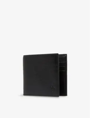POLO RALPH LAUREN Pony-embossed pebbled leather billfold wallet