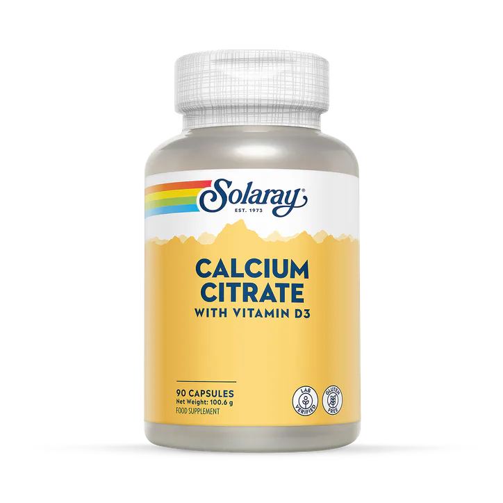 Solaray Calcium Citrate with Vitamin D3, Bone & Muscle Support - 90 Capsules