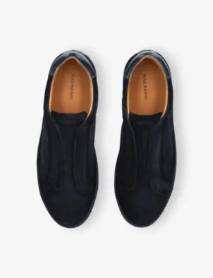 MAGNANNI Cowes Laceless Suede Low-Top Trainers - EUR 44 / 10 UK MEN in Navy, additional product view 2