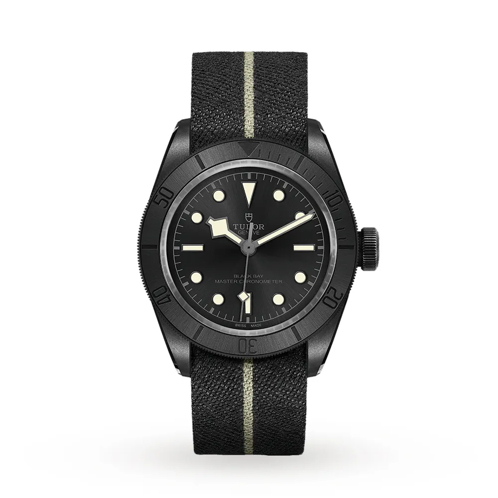 Tudor Black Bay Ceramic 41mm Ceramic Case Hybrid Leather And Rubber Strap detail 2