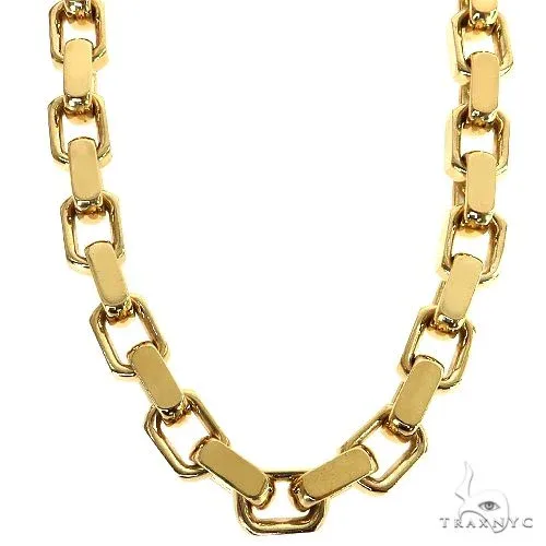 RINA - For Him CUSTOM Anchor Cable Link Chain With Barrel Diamond Lock 68868 in Yellow Gold – Chain