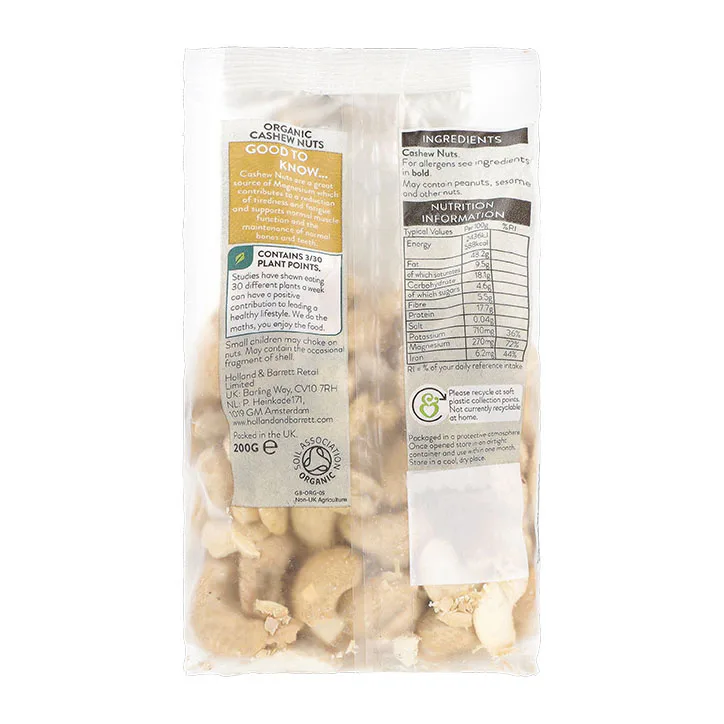 For Him Organic Cashew Nuts 200g detail 2