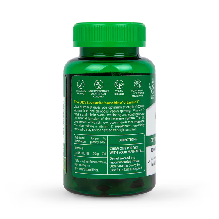 Vitabiotics Ultra Vitamin D3 1000iu Vegan 50 Gummies, additional product view 3