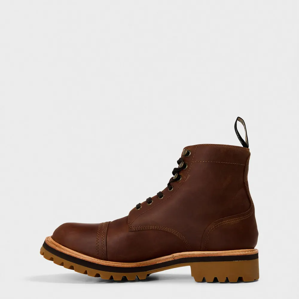 Grenson Men's Radley Hiker Rugged Boots in Dark Tan, additional product view 2