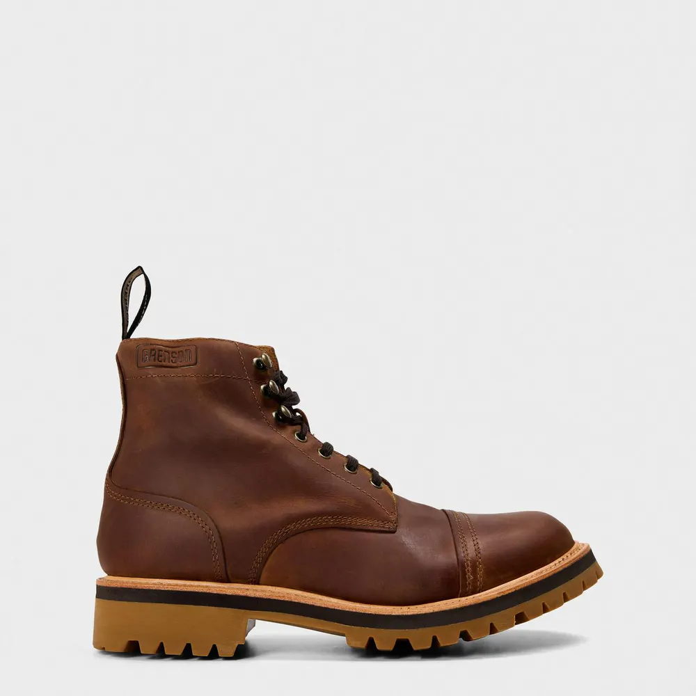 Grenson Men's Radley Hiker Rugged Boots in Dark Tan – Footwear