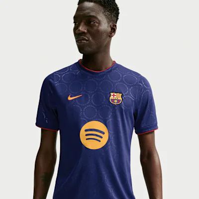 Nike F.C. Barcelona Third Men's Nike Dri-FIT Football Pre-Match Top - Loyal Blue/Loyal Blue/Gym Red/University Gold