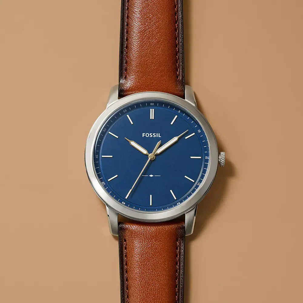 Fossil Minimalist Blue Dial Mens Watch in Blue, additional product view 3