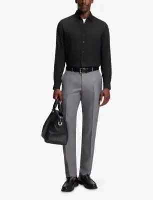BOSS Kent-Collar Slim-Fit Cotton-Blend Shirt detail 2