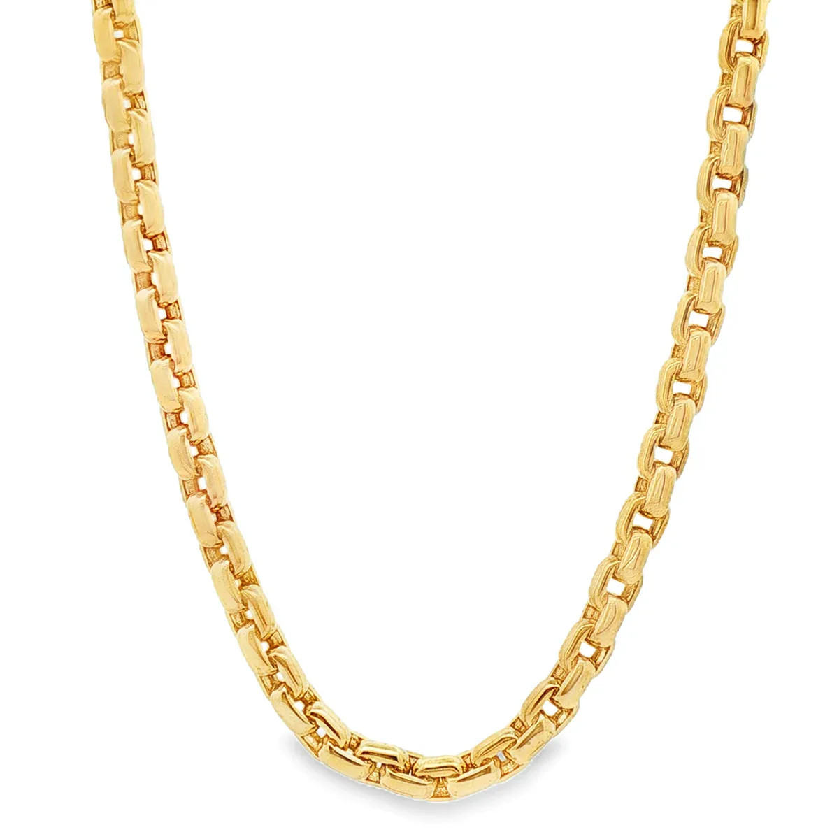 JALGAS - AMERICAS GOLD 14K Yellow Gold Solid Round Box Link Chain 22.5 Inches 4.5mm 70897 – Chain