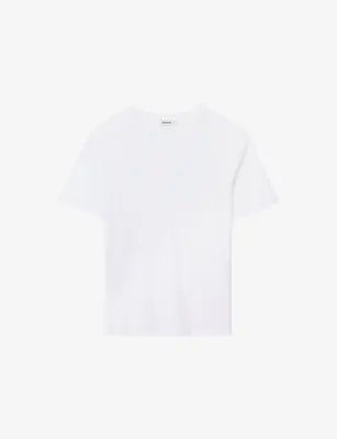 SANDRO Crewneck linen-jersey T-shirt - BUTTER CREAM detail 2
