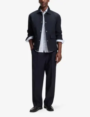 BOSS Relaxed-Fit Collared Woven Jacket detail 2