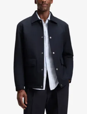 BOSS Relaxed-Fit Collared Woven Jacket detail 3