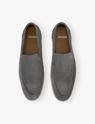REISS Kason Suede Loafers - EUR 42 / 8 UK MEN in FROST GREY, additional product view 2