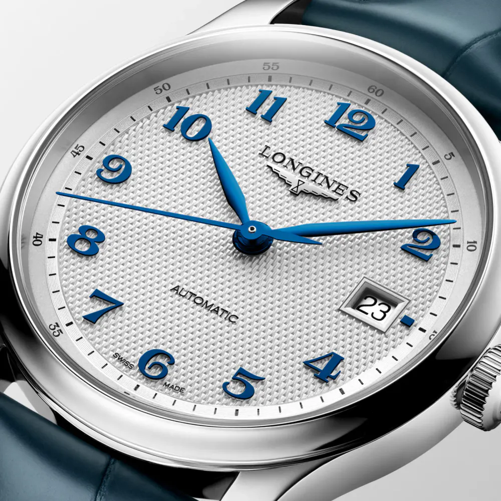 Longines Master Collection Automatic 39mm Mens Watch Alligator detail 2