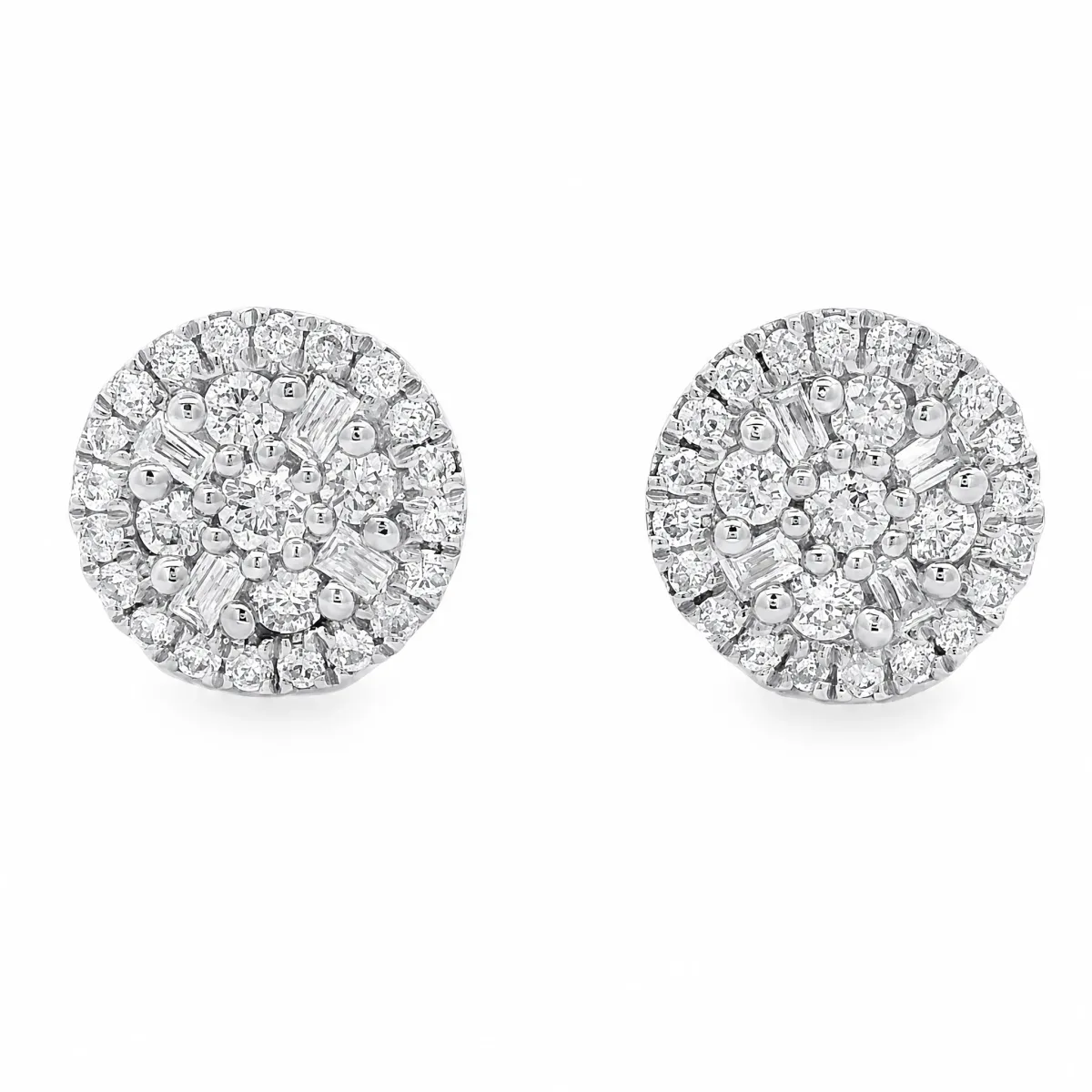 ANNA - UNITED 18K Gold Round Diamond Earrings 66804 in White Gold – Earrings