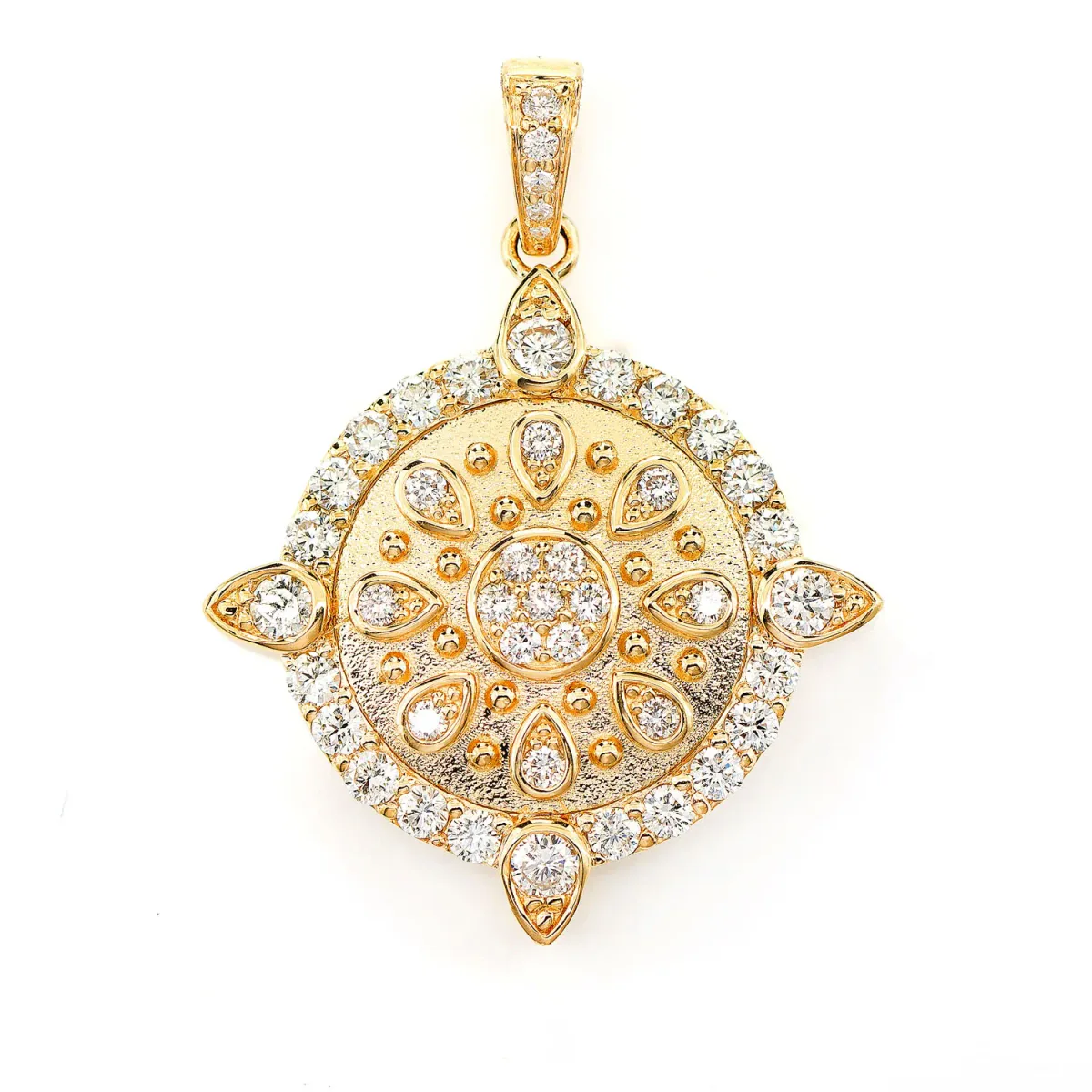 For Him Ornate Cluster Medallion Pendant in Rose Gold / Lab Grown Diamond – Pendant
