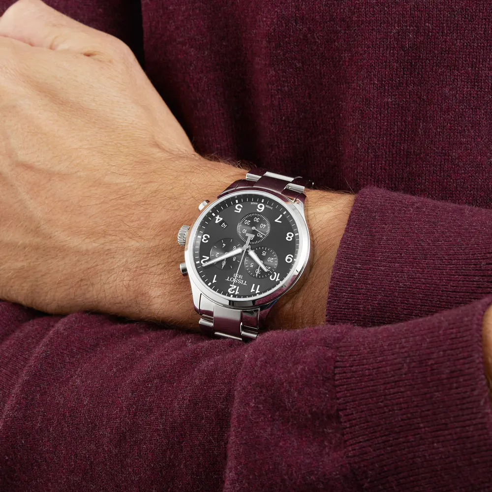 Tissot Chrono XL Classic 45mm Mens Watch Black detail 2