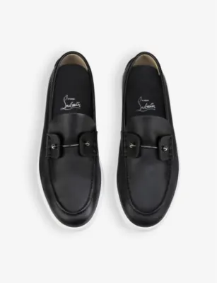 CHRISTIAN LOUBOUTIN Chambeliboat Leather Boat Shoes - EUR 45.5 / 11.5 UK MEN in BLACK, additional product view 2