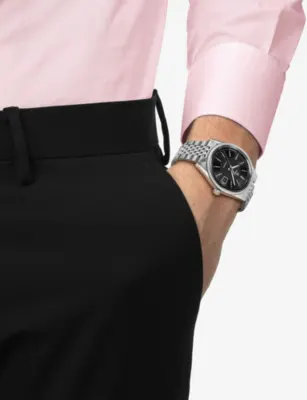 TISSOT Visodate Stainless-Steel Automatic Watch 39mm in BLACK, additional product view 2