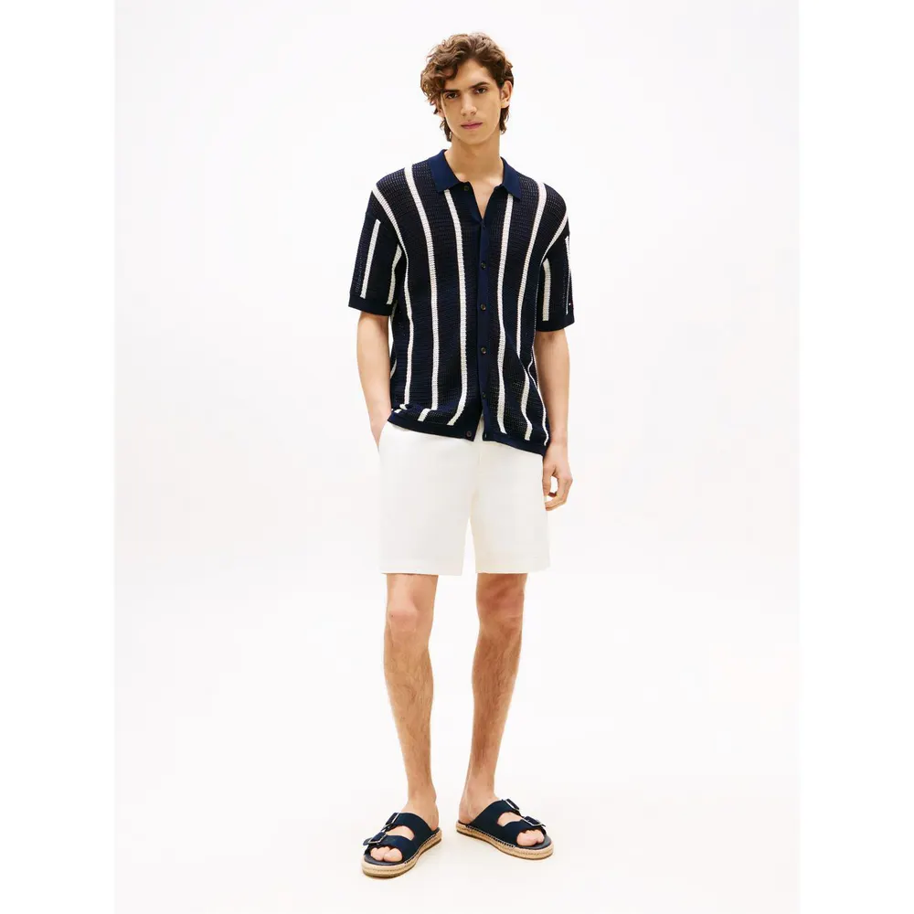 Tommy Hilfiger Men's Vertical Stripe Short Sleeve Shirt detail 3