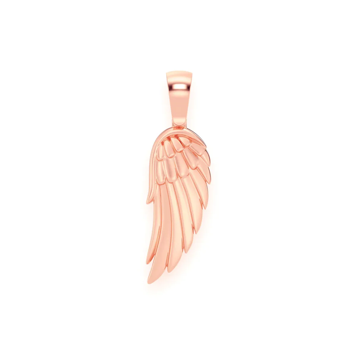 For Him Angel Wing Feather Diamond Pendant in Plain / Rose Gold – Pendant