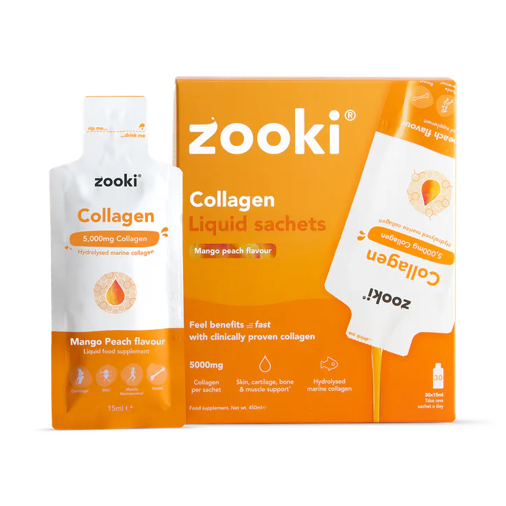 Zooki Marine Collagen 5,000mg Mango & Peach Flavour 30 Sachets