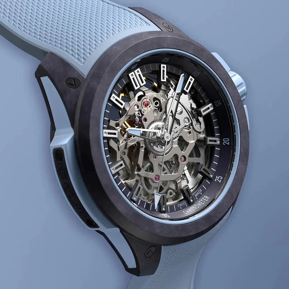 NORQAIN Wild ONE Skeleton Purple Ice Blue 39mm in Black, additional product view 2