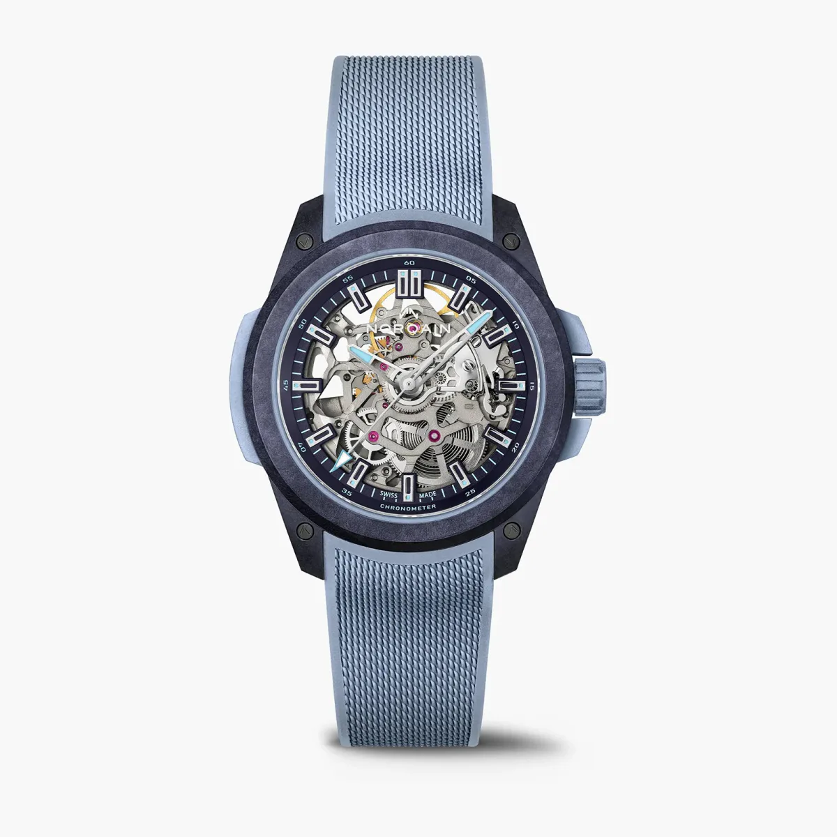 NORQAIN Wild ONE Skeleton Purple Ice Blue 39mm
