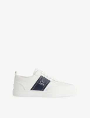 CHRISTIAN LOUBOUTIN Retero Flat Leather Trainers - EUR 42 / 8 UK MEN in WHITE/MARINE – Mens | Trainers | Lace up trainers