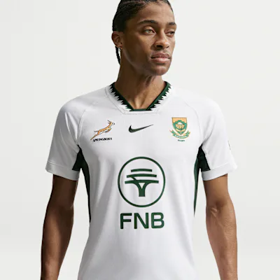Nike Springboks Men's Rugby Away Replica Shirt - White/Gorge Green/Gorge Green