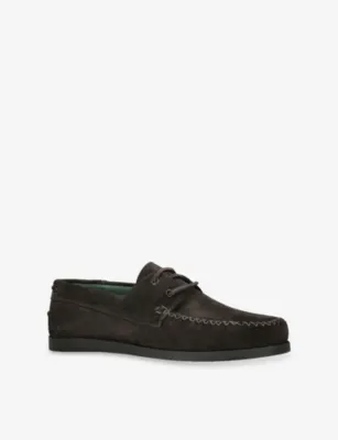 VINNY'S Boatman Suede Shoes - EUR 43 / 9 UK MEN in Dark Brown, additional product view 3