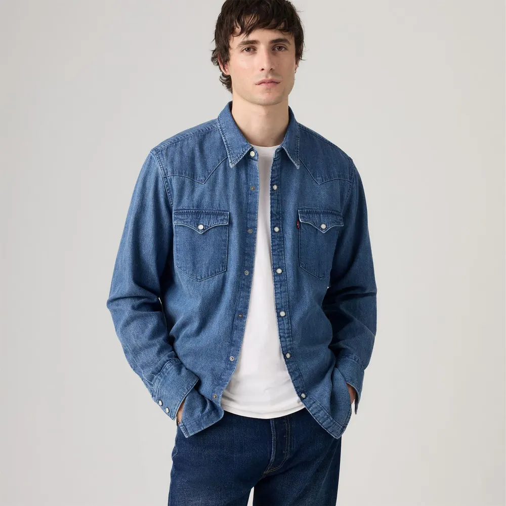 Levis Men's Barstow Western Standard Esta Long Sleeve Denim Shirt detail 2