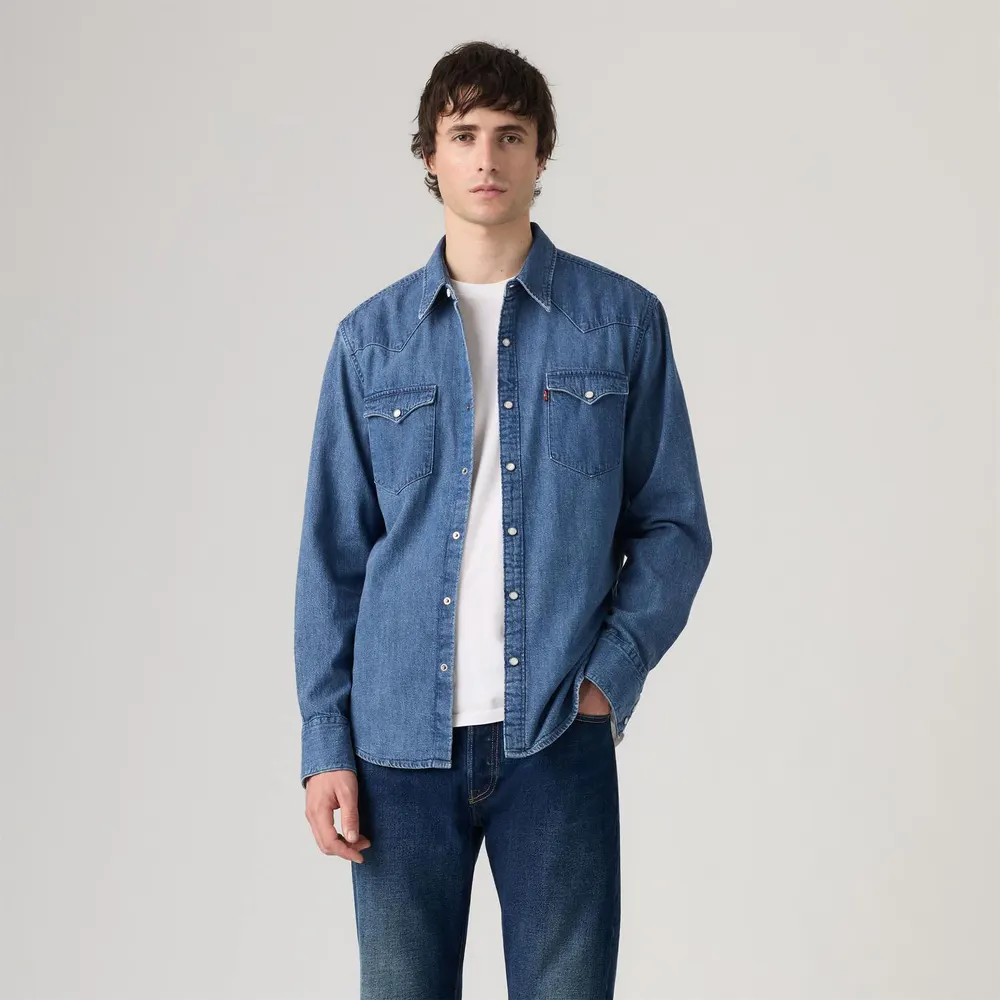 Levis Men's Barstow Western Standard Esta Long Sleeve Denim Shirt detail 3