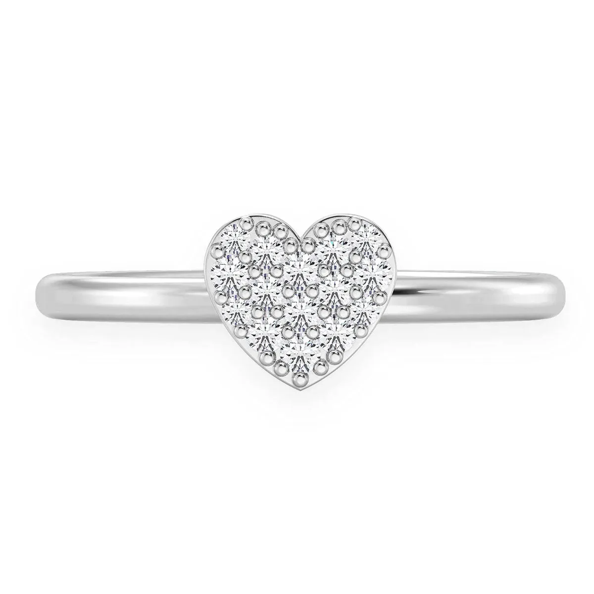 For Him Bubbly Heart Diamond Ring in 0.10ctw / White Gold / Natural Diamond – Ring