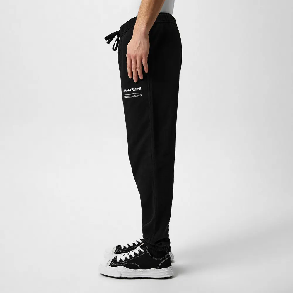Maharishi Tapered Jogging Bottoms in Black, additional product view 2