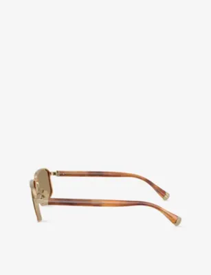 BRUNELLO CUCINELLI BC2009ST Jarama Rectangular-Frame Metal Sunglasses detail 2