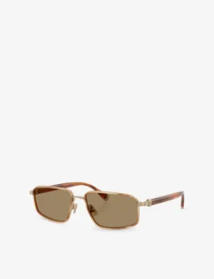 BRUNELLO CUCINELLI BC2009ST Jarama Rectangular-Frame Metal Sunglasses detail 3