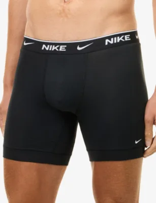 For Him Branded-Waistband Set of Three Stretch-Cotton Boxers in Adobe Brown, additional product view 3