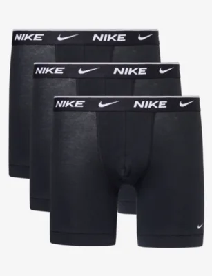 For Him Branded-Waistband Set of Three Stretch-Cotton Boxers in BLACK – Mens | Underwear & socks | Underwear | Multi Packs