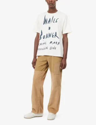 WALES BONNER Raga Text-Print Cotton T-Shirt detail 2