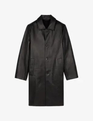 THE KOOPLES Side-Pocket Long Leather Coat