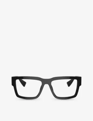 MIU MIU MU 02XV rectangle-frame acetate eyeglasses in BLACK – Mens | Glasses