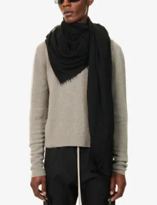 RICK OWENS Emily Wool, Silk And Cashmere Scarf detail 2
