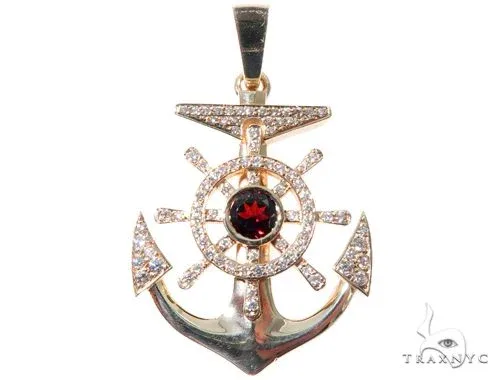 RINA - For Him CUSTOM Custom Diamond Anchor Pendant 64475 in Rose Gold – Pendant