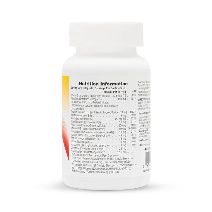 NaturesPlus HEMA-PLEX Iron with Vitamins B, C & Zinc 60 Capsules detail 2