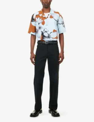 PAUL SMITH Flower Printed Short-Sleeve Cotton-Blend Shirt detail 2