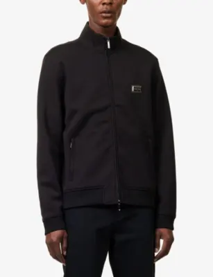 EMPORIO ARMANI Logo-Embossed Zip-Through Jersey Sweatshirt detail 3
