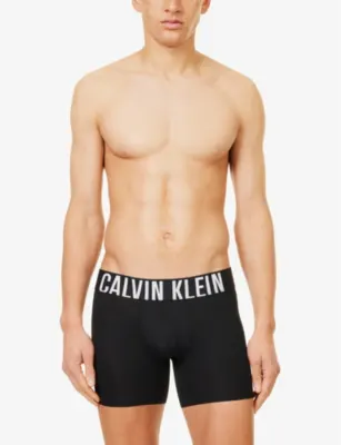 CALVIN KLEIN Branded-waistband pack of three stretch-woven boxer briefs detail 2